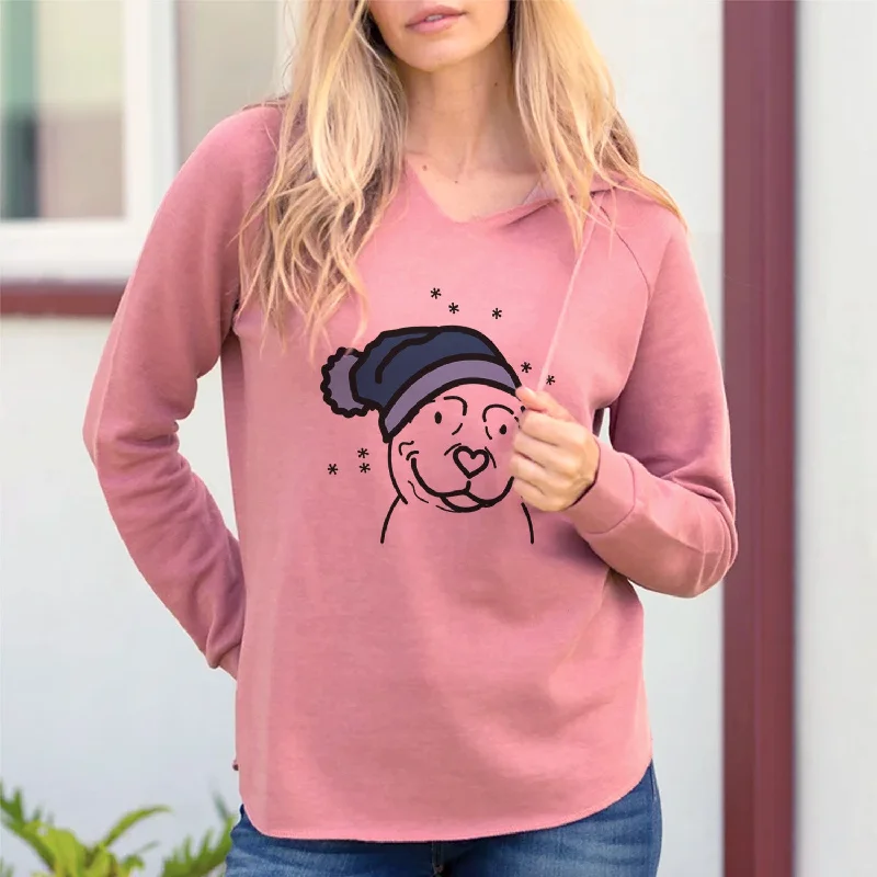 Frosty American Pitbull Terrier - Lady - Cali Wave Hooded Sweatshirt Hoodie with Earth Tones Natural Calm Frosty American Pitbull Terrier - Lady - Cali Wave Hooded Sweatshirt Hoodie with Earth Tones Natural Calm