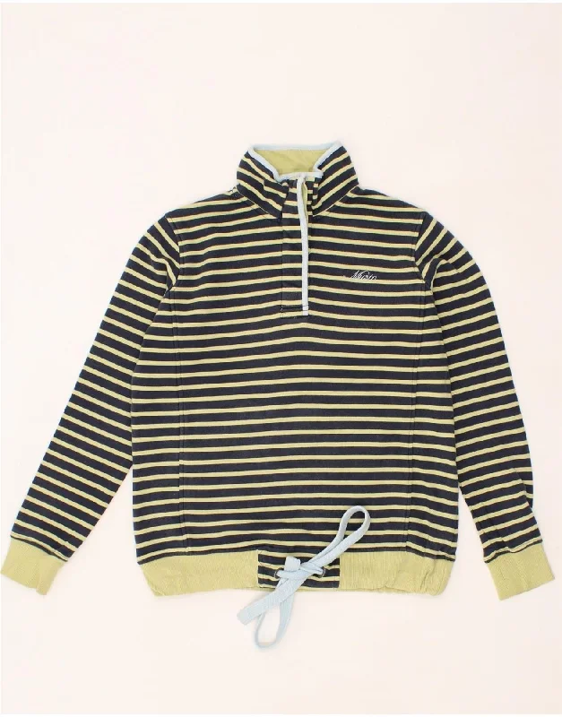 MUSTO Womens Oversized Sweatshirt Jumper UK 8 Small Green Striped Hoodie with Hem Raw Edge Edgy Unfinished MUSTO Womens Oversized Sweatshirt Jumper UK 8 Small Green Striped Hoodie with Hem Raw Edge Edgy Unfinished