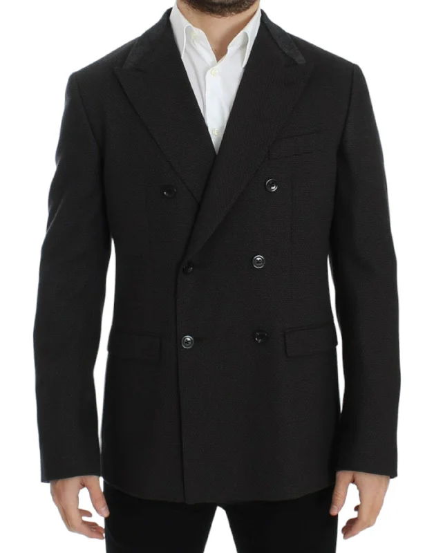 Elegant Slim Fit Double Breasted Blazer Women's Vintage Suit