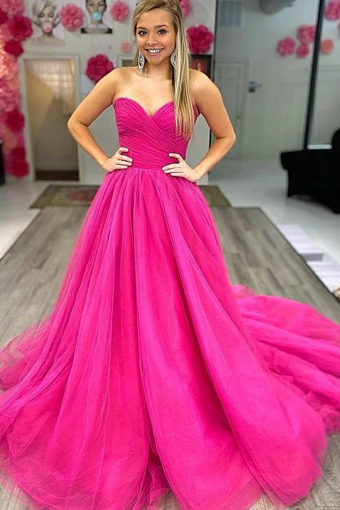 Strapless A Line Tulle Long Prom Dress Sweetheart Evening Dress Formal Party Dress OK1268 Tunics Trousers formal Strapless A Line Tulle Long Prom Dress Sweetheart Evening Dress Formal Party Dress OK1268 Tunics Trousers formal