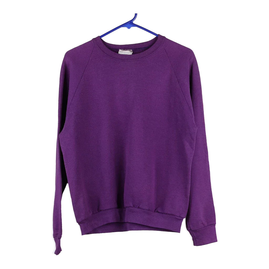 Fruit Of The Loom Sweatshirt - Medium Purple Cotton Blend Hoodie with Half-Zip Sporty Casual Fruit Of The Loom Sweatshirt - Medium Purple Cotton Blend Hoodie with Half-Zip Sporty Casual