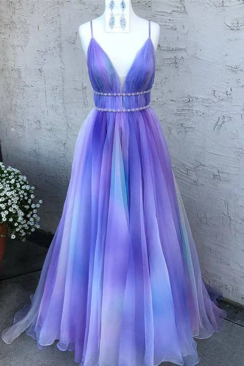 A Line Ombre Long V Neck Chiffon Prom Dress, Evening Party Dress OK1408 Tunics Cozy soft A Line Ombre Long V Neck Chiffon Prom Dress, Evening Party Dress OK1408 Tunics Cozy soft