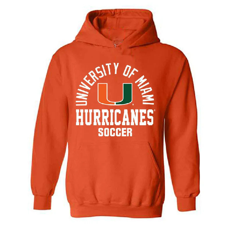 Miami - NCAA Women's Soccer : Emma Pidding - Classic Shersey Hooded Sweatshirt Hoodie with Applique Textured Unique Miami - NCAA Women's Soccer : Emma Pidding - Classic Shersey Hooded Sweatshirt Hoodie with Applique Textured Unique