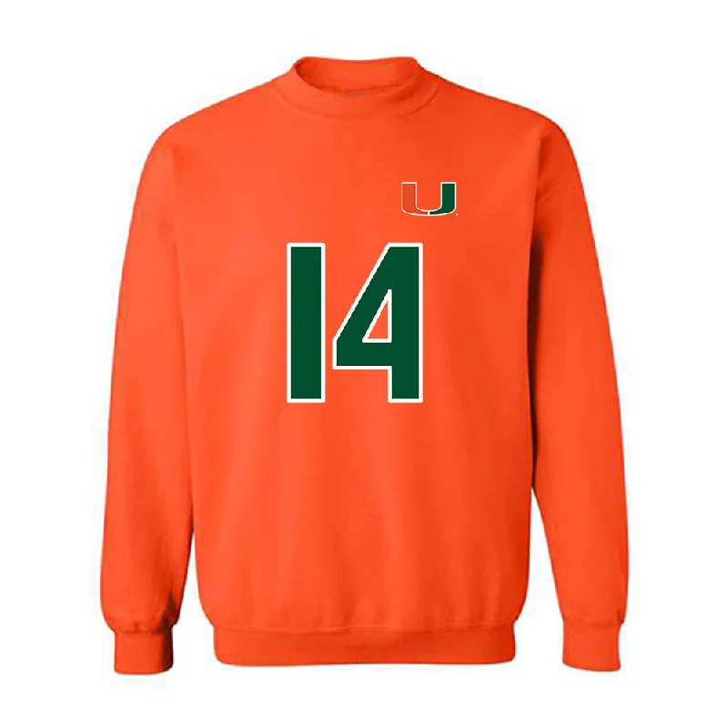 Miami - NCAA Women's Soccer : Emma Pidding - Replica Shersey Crewneck Sweatshirt Hoodie with Set-In Sleeves Structured Classic Miami - NCAA Women's Soccer : Emma Pidding - Replica Shersey Crewneck Sweatshirt Hoodie with Set-In Sleeves Structured Classic