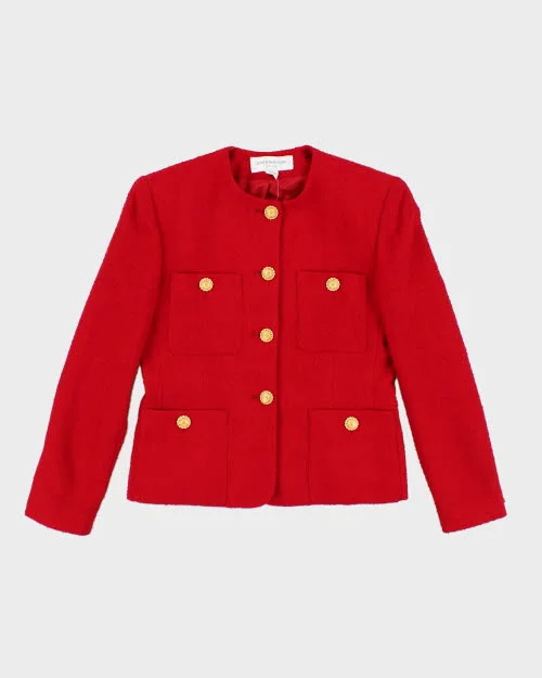 Vintage Jones New York Red Wool Blazer - S Women's High-End Blazer