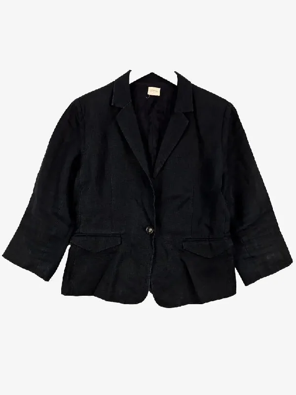 Gorman Onyx Linen Single Breasted Blazer Size 10 Women's Simple Jacket