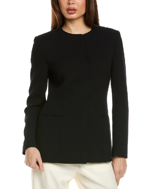Lafayette 148 New York Wool Collarless Blazer Women's Premium Blazer