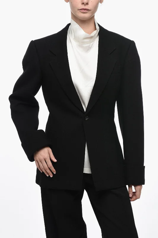 Bottega Veneta Cuffed Single Breasted Blazer 42 Italian size Women's Premium Blazer