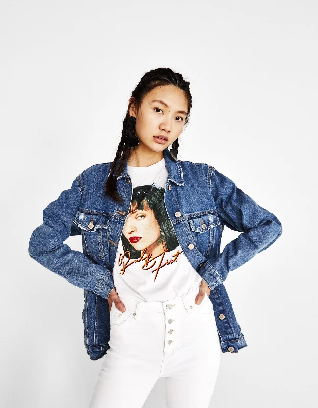 Oversized denim jacket Jersey Jacket Tulle Jacket Batik Jacket