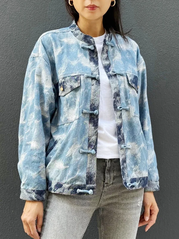 PALOMA Jacquard Denim Jacket Trench Coat Raincoat Waterproof Jacket