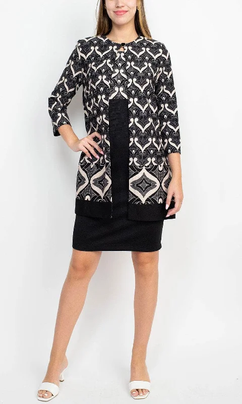 Danny & Nicole 27144M - Scoop Neck  Dress With Jacket Bomber Jacket Anorak Windbreaker