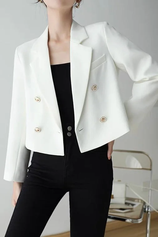 Double Breasted Short Jacket Embroidered Jacket Appliqued Jacket Beaded Jacket