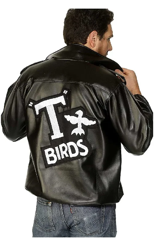 Mens Grease T Bird Jacket Costume Fleece Jacket Down Jacket Feather Jacket