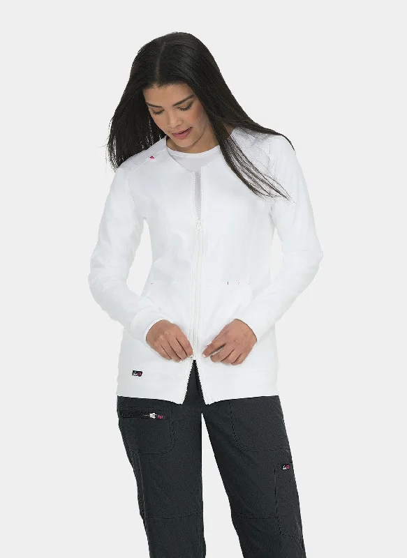 Koi Lite Clarity Jacket - White Front Pockets Side Pockets Patch Pockets