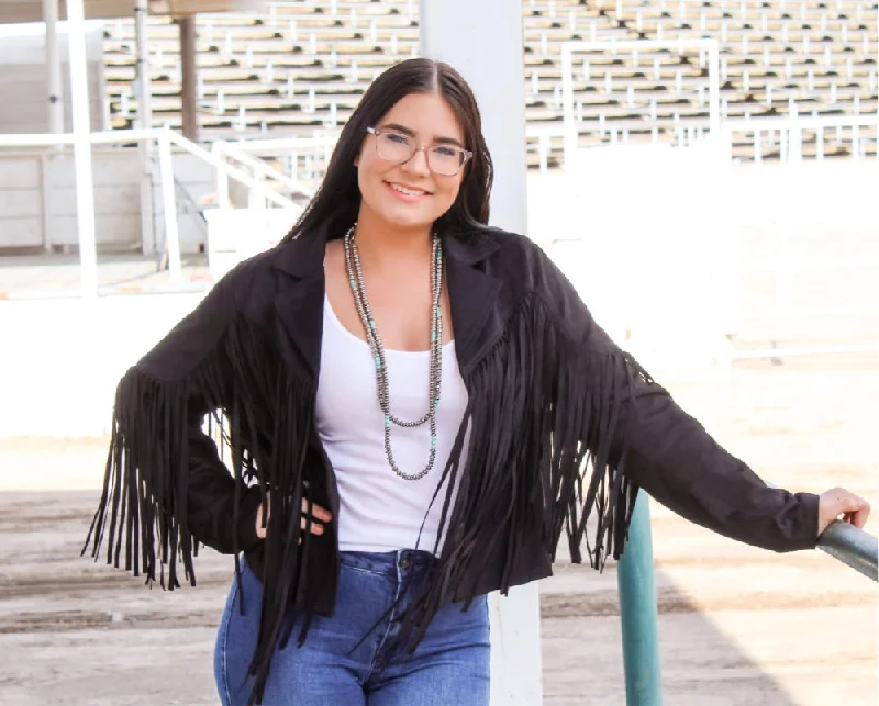 Jessie Black Fringe Jacket Faux Fur Jacket Real Fur Jacket Shearling Jacket