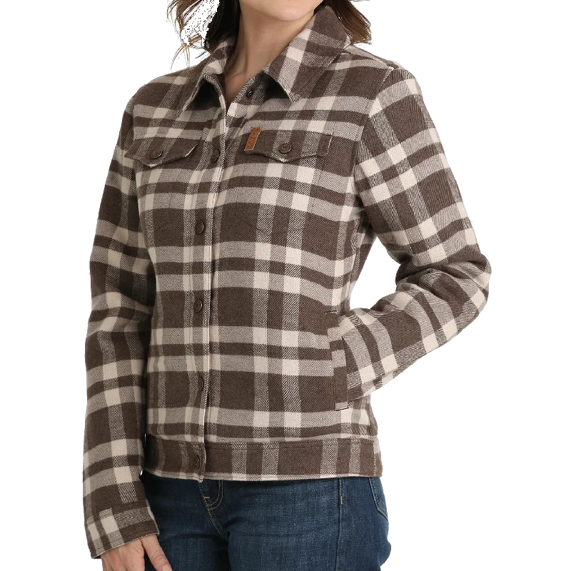 Ladies Plaid Trucker Jacket Oversized Jacket Tailored Jacket Straight Jacket