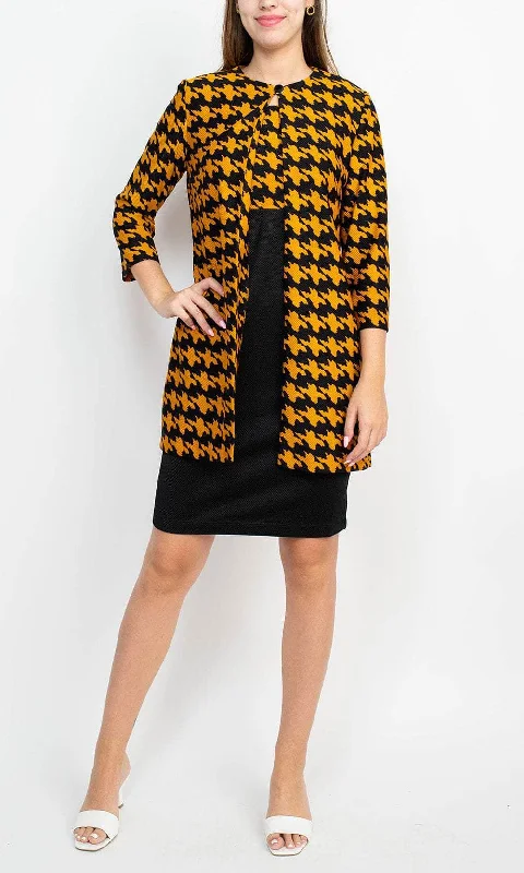 Danny & Nicole 27140M - Checkered Dress with Jacket Nylon Fabric Polyester Fabric Spandex Fabric Danny & Nicole 27140M - Checkered Dress with Jacket Nylon Fabric Polyester Fabric Spandex Fabric