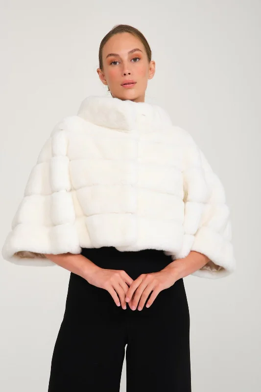 White Rex Fur Jacket Fleece Jacket Down Jacket Feather Jacket