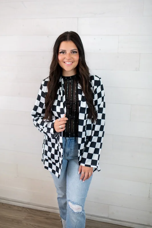 Black & White Checkered Light Weight Jacket Rayon Fabric Velvet Fabric Corduroy Fabric Black & White Checkered Light Weight Jacket Rayon Fabric Velvet Fabric Corduroy Fabric