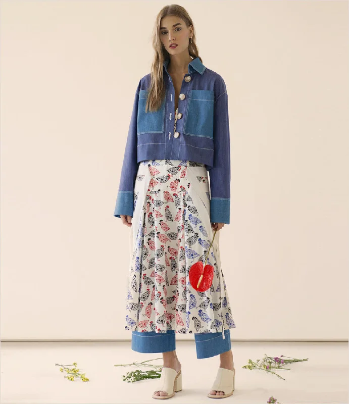 Button Down Denim Jacket V-Neck Jacket Boat Neck Jacket Square Neck Jacket