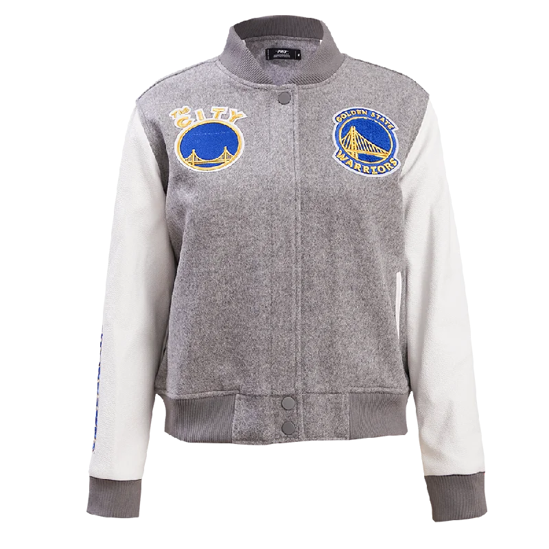 CHAMARRA NBA GOLDEN STATE WARRIORS CLASSIC WOOL VARSITY JACKET PARA MUJER Toggled Jacket Drawstring Jacket Belted Jacket CHAMARRA NBA GOLDEN STATE WARRIORS CLASSIC WOOL VARSITY JACKET PARA MUJER Toggled Jacket Drawstring Jacket Belted Jacket