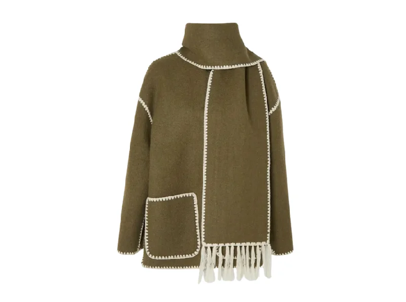 Toteme Embroidered Scarf Jacket Insulated Jacket Fitted Jacket Loose Jacket