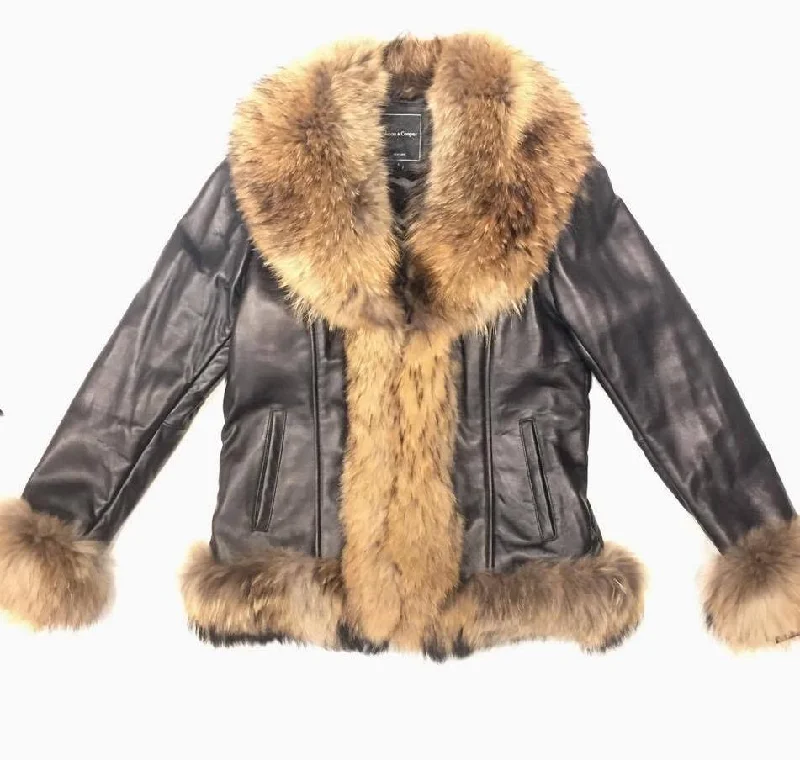 Mason & Cooper Women's Lambskin Jacket with Fox Fur Lining Wool Jacket Cashmere Jacket Tweed Jacket Mason & Cooper Women's Lambskin Jacket with Fox Fur Lining Wool Jacket Cashmere Jacket Tweed Jacket