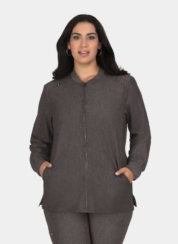 Koi Next Gen Always In Motion Jacket - Heather Grey Elasticated Jacket Padded Jacket Insulated Jacket Koi Next Gen Always In Motion Jacket - Heather Grey Elasticated Jacket Padded Jacket Insulated Jacket