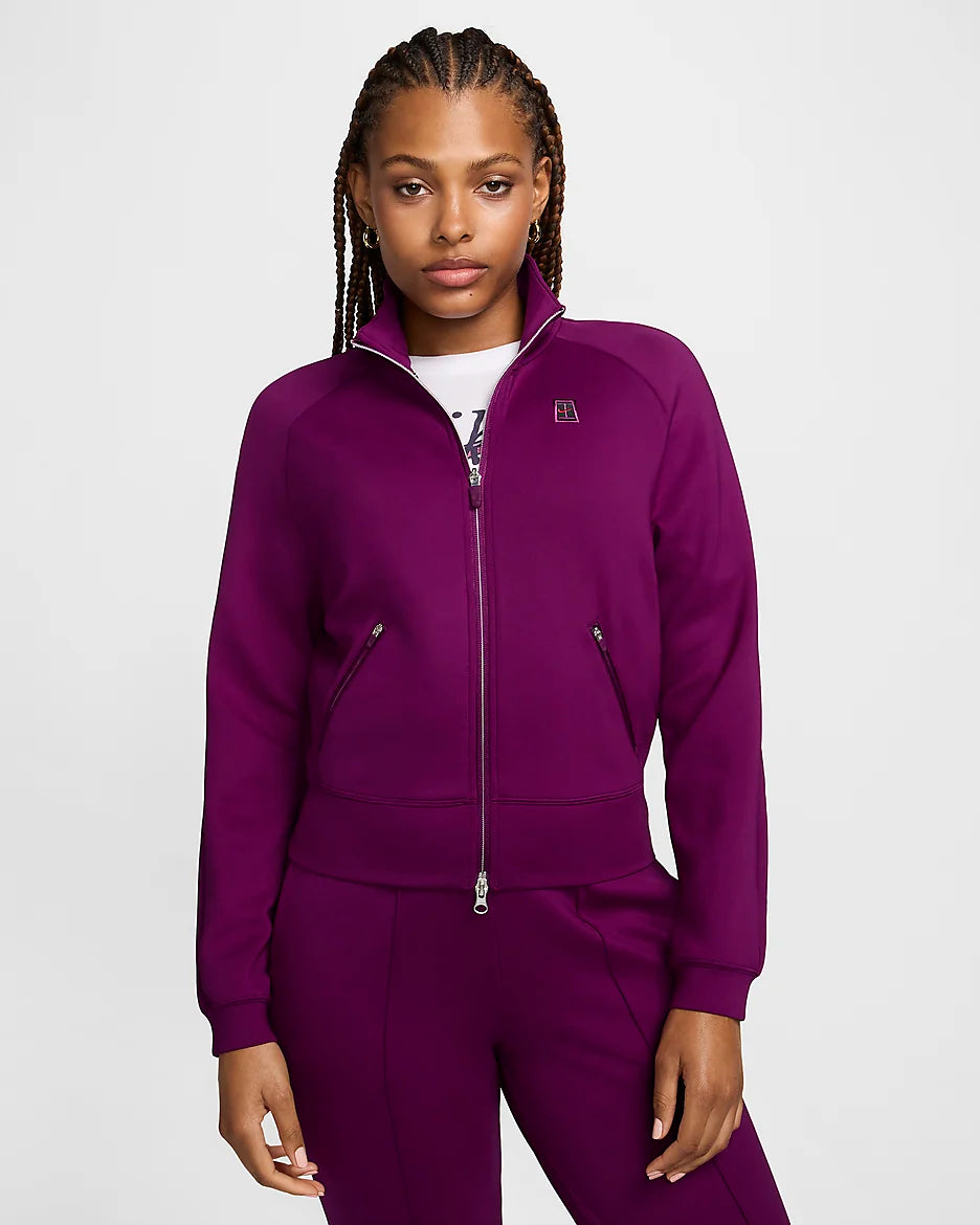 Ladies Nike Court Dri-Fit Heritage Tennis Jacket Fleece Fabric Down Fabric Feather Fabric Ladies Nike Court Dri-Fit Heritage Tennis Jacket Fleece Fabric Down Fabric Feather Fabric