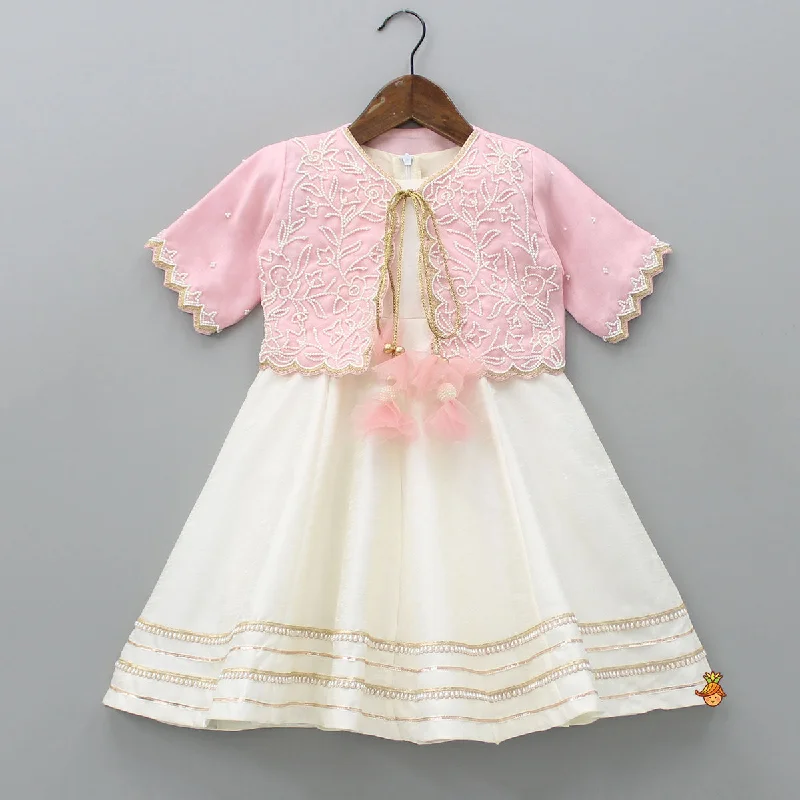 Pre Order: Off White Kurti With Pink Organza Jacket Denim Jacket Leather Jacket Suede Jacket Pre Order: Off White Kurti With Pink Organza Jacket Denim Jacket Leather Jacket Suede Jacket