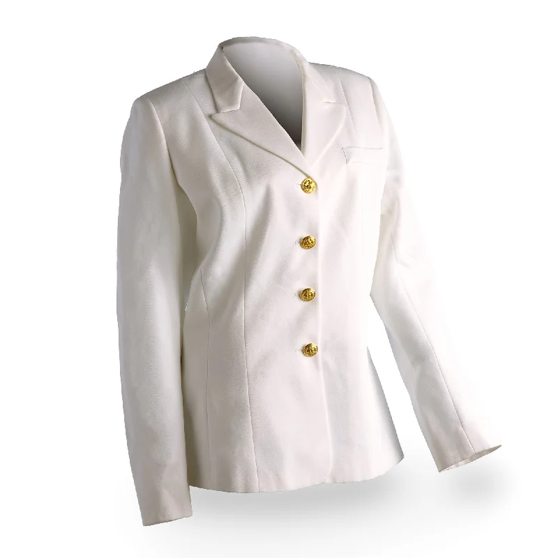 AS-IS NAVY Women Service Dress White Jacket with Gold Buttons - FINAL SALE One-Shoulder Jacket Off-the-Shoulder Jacket Asymmetrical Jacket AS-IS NAVY Women Service Dress White Jacket with Gold Buttons - FINAL SALE One-Shoulder Jacket Off-the-Shoulder Jacket Asymmetrical Jacket