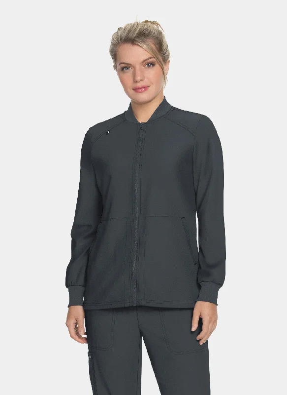 Koi Next Gen Always In Motion Jacket - Charcoal Zippered Jacket Buttoned Jacket Snapped Jacket Koi Next Gen Always In Motion Jacket - Charcoal Zippered Jacket Buttoned Jacket Snapped Jacket