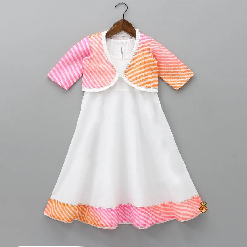 Pre Order: Cotton Kurti With Stripe Leheriya Jacket Belted Jacket Elasticated Jacket Padded Jacket Pre Order: Cotton Kurti With Stripe Leheriya Jacket Belted Jacket Elasticated Jacket Padded Jacket