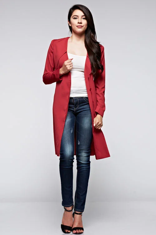 Button Down Jacket W/ Waist Band Anorak Shell Jacket Lightweight Jacket