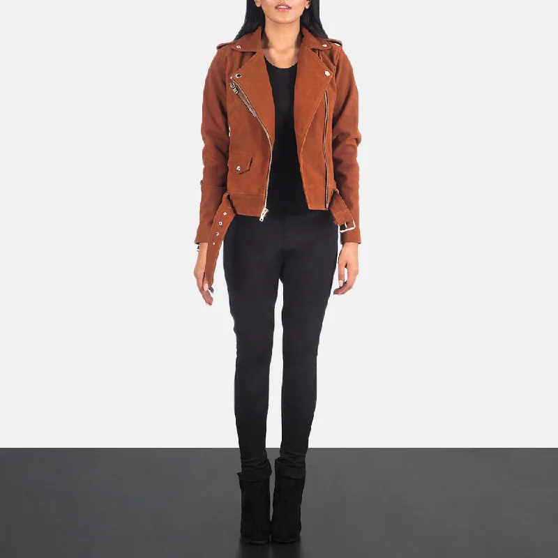 Alison Brown Suede Biker Leather Jacket