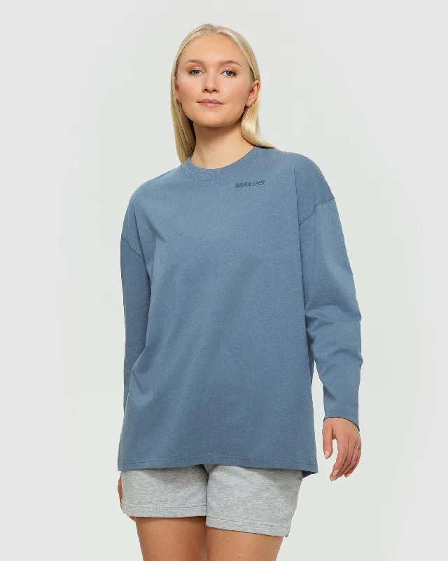 Comfort Oversized Long Sleeve T-Shirt | Smoke Blue