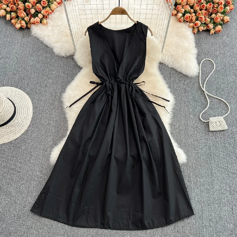 Simple V Neck Short Dress Fashion Dress  10695