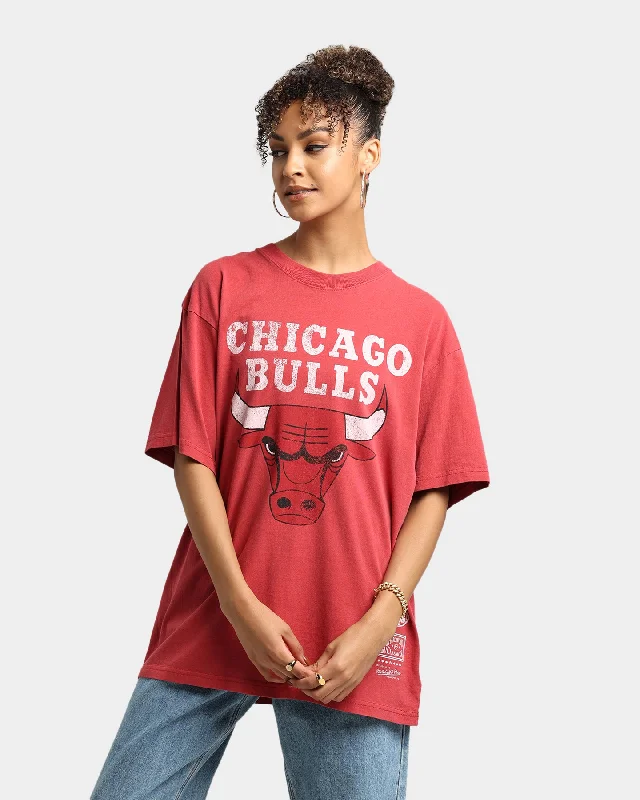 Mitchell & Ness Chicago Bulls Big Logo Vintage T-Shirt Faded Red