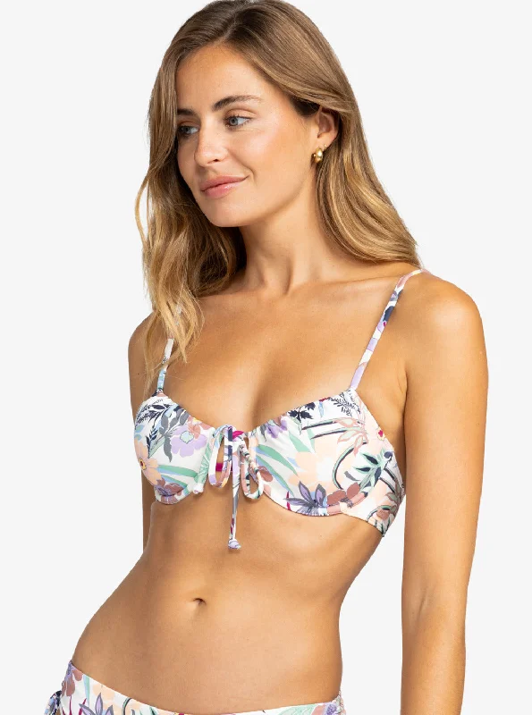 Printed Beach Classics Underwired Bikini Top - Ash Rose Wallflower Bikini with ruffle sleeves, Feminine, Trendy, Stylish Printed Beach Classics Underwired Bikini Top - Ash Rose Wallflower Bikini with ruffle sleeves, Feminine, Trendy, Stylish