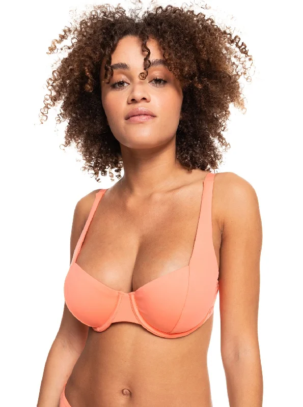 Beach Classics Underwired D-Cup Bikini Top - Fusion Coral Ribbed bikini set, Textured, Comfortable, Trendy Beach Classics Underwired D-Cup Bikini Top - Fusion Coral Ribbed bikini set, Textured, Comfortable, Trendy