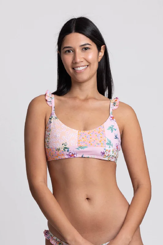 Donna Bikini Top - Cottage Patch Plunge front bikini, Deep-V, Sexy, Trendy