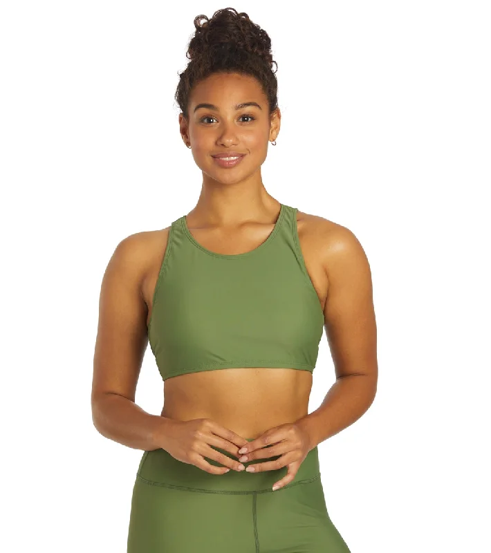 Sporti Active High Neck Crop Bikini Top Olive Peplum bikini, Fun design, Chic, Comfortable Sporti Active High Neck Crop Bikini Top Olive Peplum bikini, Fun design, Chic, Comfortable