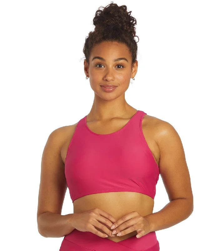 Sporti Active High Neck Crop Bikini Top Orchid Red bikini, Bold color, Sexy, Summer