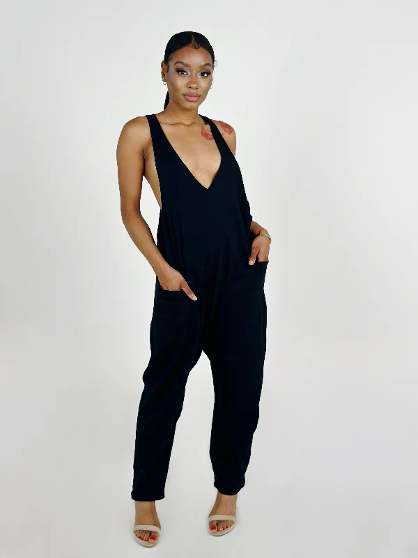 Black Sleeveless Jumpsuit Jumpsuit for work, Professional wear, Business casual, Stylish Black Sleeveless Jumpsuit Jumpsuit for work, Professional wear, Business casual, Stylish