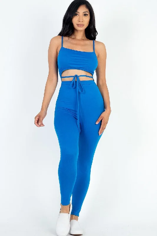 Solid Tie Front Cut Out Jumpsuit Silk satin jumpsuit, Elegant, Luxurious, Evening wear
