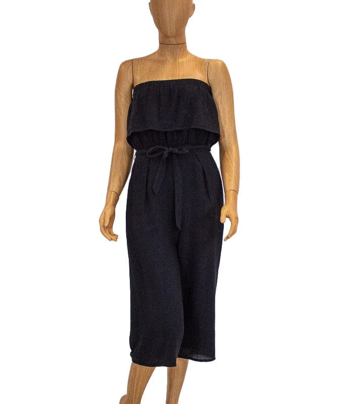 Cropped Linen Jumpsuit Deep V jumpsuit, Sexy, Night out, Trendy