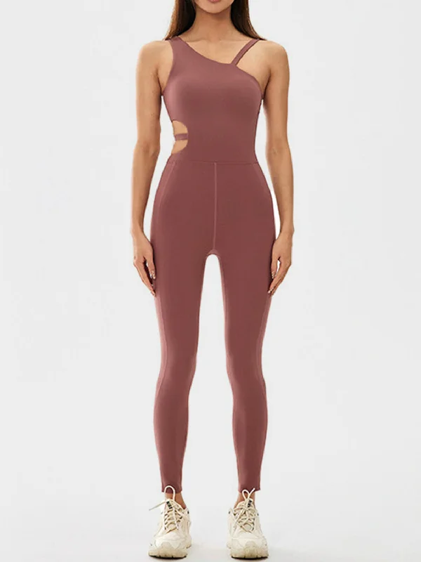 Cutout Asymmetrical Neck Active Jumpsuit Colorful jumpsuit, Fun print, Bold design, Casual wear Cutout Asymmetrical Neck Active Jumpsuit Colorful jumpsuit, Fun print, Bold design, Casual wear