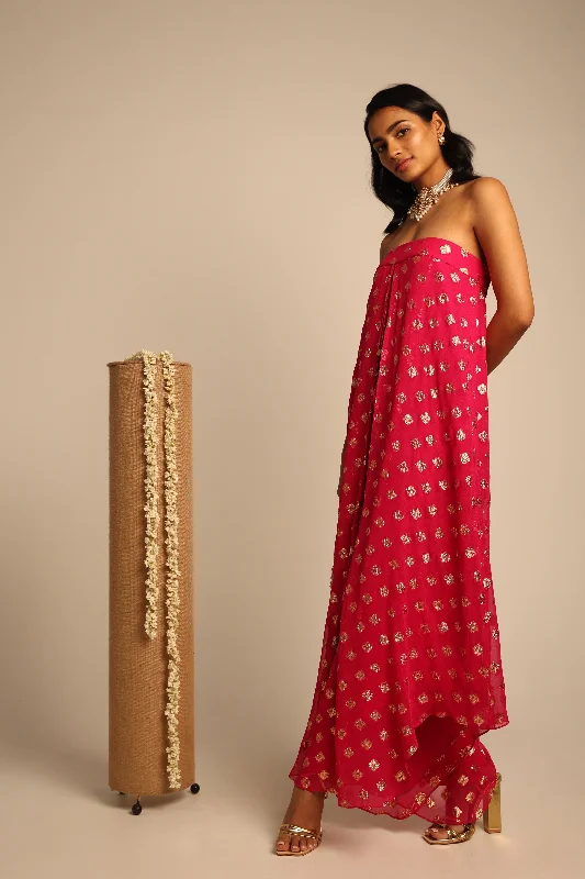 Fuchsia Embroidered Jumpsuit Backless jumpsuit, Sexy, Evening wear, Fashionable