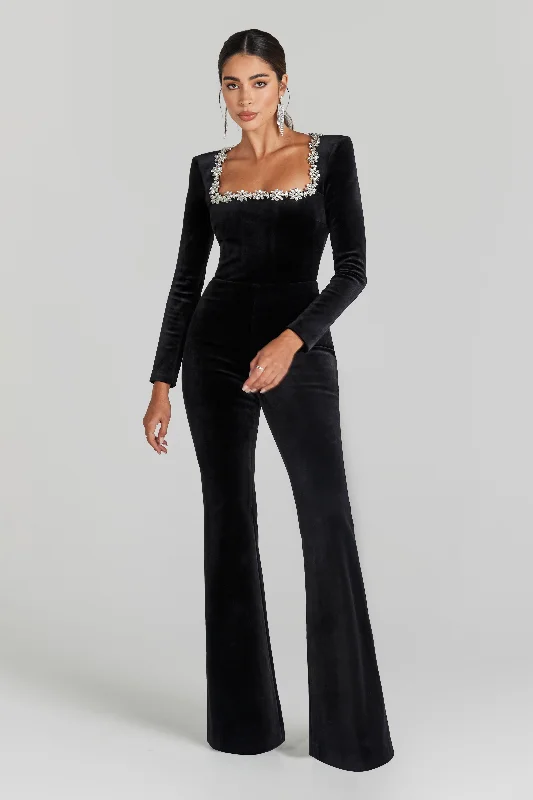 Kimberly Black Jumpsuit Turtleneck jumpsuit, Cozy, Elegant, Fashionable