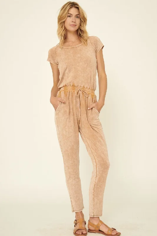 Mineral Washed Finish Knit Jumpsuit Casual chic jumpsuit, Street style, Comfortable, Trendy Mineral Washed Finish Knit Jumpsuit Casual chic jumpsuit, Street style, Comfortable, Trendy